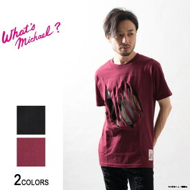 【楽天ランキング入賞商品】『What’s Michael?』マイケル スラッシュ Tシャツ（男女兼用）■ホワッツマイケル 栄喜プロデュース SIAM SHADE シャムシェイド ネコ 猫 キャット CAT グッズ アパレル 服 キャラクター 漫画 プリント ダメージ クルーネック 缶バッジ