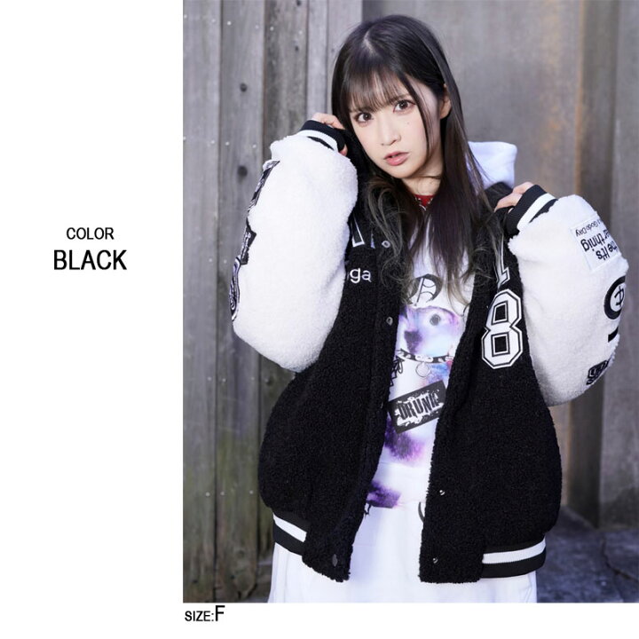 楽天市場 ブラックフライデー Offクーポン 袖ワッペンボアブルゾン 男女兼用 メンズ バックサイドオブトーキョー