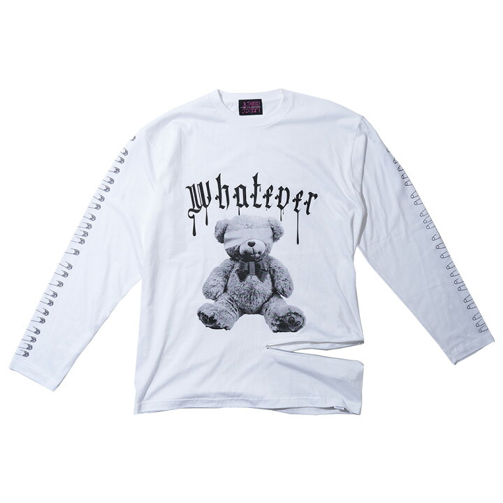 楽天市場 Injured Bearファスナー付きビッグロンt 男女兼用 トップス ロンt ロングtシャツ ろんt 長袖 Tシャツ 長袖tシャツ ストリート 大きいサイズ やみかわ レディース メンズ ユニセックス 病みかわ 病みかわいい 病み系 やみかわいい 病み 闇 原宿系 ロング