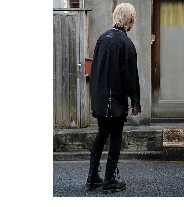 楽天市場 東京裏側 Clock Eye ファスナー付ビッグシャツ 男女兼用 トップス シャツ 長袖 カジュアルシャツ ノーアイロン カジュアル アウター ストリート 大きいサイズ やみかわ メンズ レディース ユニセックス 病みかわ 病みかわいい 病み系 やみかわいい 病み 原宿