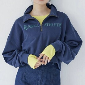 【50%OFF】MURUA ムルーア RUSSELL ATHLETIC × MURUA クロップト ハーフジップスウェット 0123427057 レディース トップス スウェット ハーフジップ オーバーサイズ ロゴ カジュアル ストリート 韓国 Y2K