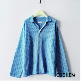 coohem コーヘン washi cotton stripe knit shirt 13-232-026 ユニセックス レディース メンズ ニット シャツ ストライプ 羽織 日本製 ベーシック 23SS