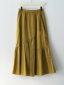 【50%OFF】 dolly-sean ドリーシーン ナイロンシャンブレーギャザースカート M-8026 レディース スカート ボトム ラップ風スカート フレア ウエスト一部ゴム仕様 日本製