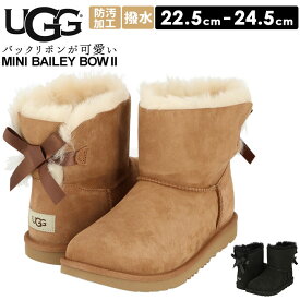 UGG ブーツ 好評 キッズ レディース ムートンブーツ リボン シープスキン 天然ウール 撥水 防汚 アグ MINI BAILEY BOW II ミニベイリーボウ II 1017397k キッズサイズ US4 US5 US6 ムートン ショートブーツ ブーツ 靴 シューズ