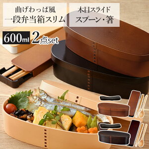 お弁当箱 箸 スプーン セット 好評 箸箱セット 女子 1段 携帯箸 ランチボックス 弁当箱 600ml 大人 一段 曲げわっぱ 風 スリム おしゃれ お箸 約 18cm はし箱 カトラリーセット お弁当 hakoya たつ