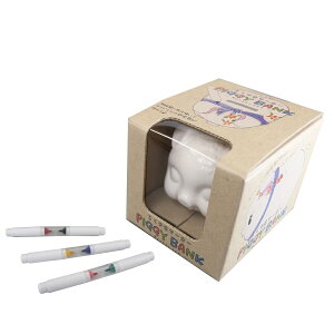 らくやきマーカー マーカー 貯金箱 セット 好評 マーカーペン ペン ピギーバンク セット 白磁 ブタ 無地 クラフト DIY 陶磁器 陶器 らくやきマーカーシリーズ らくやき お家時間 贈り物 手作