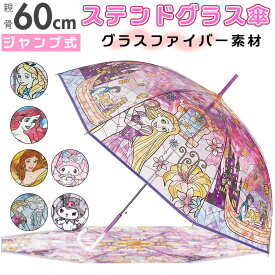 サントス santos ビニール傘 好評 傘 かさ 60cm 長傘 雨傘 カサ ジャンプ傘 ジャンプ式 グラスファイバー傘 ワンタッチ傘 透明傘 8本骨 ステンドグラス傘 ディズニー プリンセス レディース おしゃれ 子供 子ども キッズ