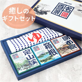 ギフト 入浴剤 温泉 好評 GMT-15 名湯百景ギフトセット9包 タオル入り 詰め合わせ 薬用入浴剤 バス用品 バスグッズ 定山渓 箱根 湯布院 ガーゼタオル ギフト お祝い 誕生日 敬老の日 母の日 退職祝い ギフトセット タオル 日用品 雑貨