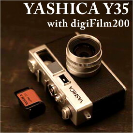 デジタルカメラ ヤシカ 好評 YASHICA デジフィルムカメラ digiFilm CAMERA Y35 with digiFilm200 デジフィルム レトロ 昭和 おしゃれ かわいい ヴィンテージ感 1400万画素 電池 単3乾電池 トイカメラ レトロカメラ