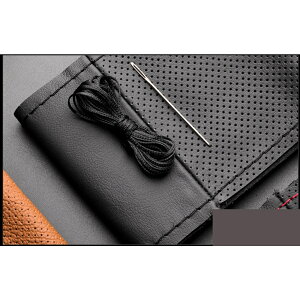 ハンドルカバー 本革 編み上げ 好評 レザー 牛革 ステアリングカバー 編み込み 手縫い ハンドル ステアリング カバー 37cm 〜 38cm 無地 シンプル おしゃれ 滑り止め 軽量 薄手 耐摩耗 インテリ