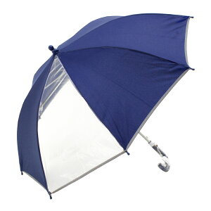 長傘 子供用 50cm 透明窓 好評 キッズ 園児 反射テープ付 小学生 低学年 シンプル 無地 イエロー 黄色 ネイビー 紺 ネームプレート グラスファイバー骨 ジャンプ傘 ワンタッチ 入学準備 登校