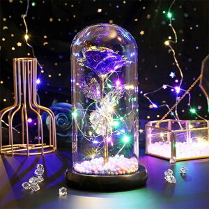 ガラスドーム フラワー LED 好評 インテリアライト 卓上 花 ライト インテリア 飾り おしゃれ バラ キラキラ 枯れない 造花 置物 オブジェ 贈り物 ギフト 母の日 誕生日 結婚式 ウエディング