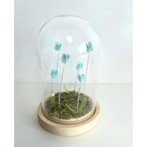 ガラスドーム フラワー 好評 LED ガラス ドーム チューリップ ガラスドームS お花 オブジェ 置き物 置物 おしゃれ かわいい オシャレ 可愛い LUMO ルーモ LEDイルミネーション インテリアライト