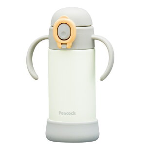 ベビー 保冷 ストローマグ 350ml 好評 子供用水筒 食洗機対応 ストローボトル ステンレスボトル 水筒 ワンタッチ ハンドル付き 持ち手付き カバー付き 飲みやすい 持ちやすい 食洗器 ピーコッ