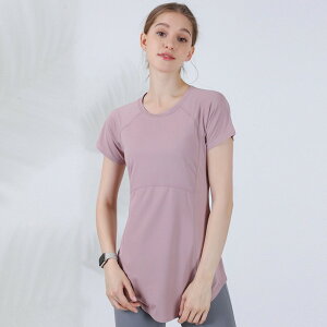 ヨガウェア Tシャツ トップス 好評 レディースTシャツ tシャツ 半袖 ロング丈 ランニングウェア 重ね着 バックデザイン ランニング ヨガ 通気性 ピラティス ホットヨガ エクササイズ ヨガ用