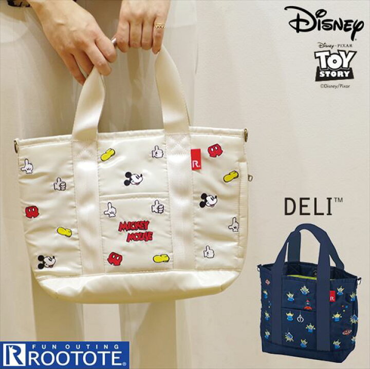 楽天市場 Rootote ルートート トートバッグ 通販 サイドポケット Deli デリ Disney ディズニー 刺繍 サブバッグ ミッキー レディース 小さめ 軽量 かわいい サブバッグ 手提げ Backyard Family ママタウン