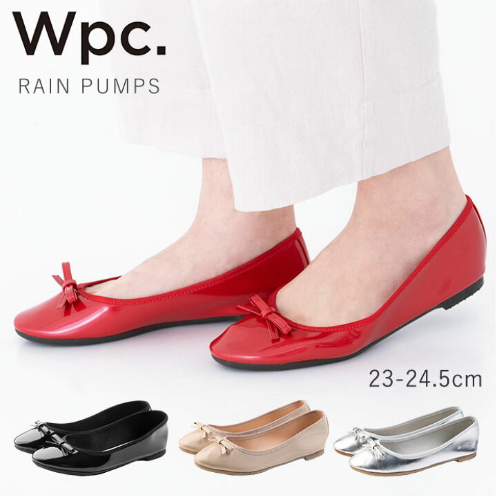 楽天市場 レインシューズ レディース 通販 パンプス Wpc レインパンプス おしゃれ シンプル 大人 かわいい 通学 通勤 ローヒール リボン 滑り止め バレエシューズ アーモンドトゥ 歩きやすい カジュアル 晴雨兼用 収納袋付き Rain Pumps Backyard Family ママタウン