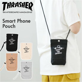 THRASHER スラッシャー スマホショルダー 通販 ミニショルダー スマホポーチ ショルダーバッグ ショルダーバック ショルダー 肩掛け ななめかけ 斜めかけ サブバッグ サブバック 小さめ ミニ ロゴ THR-271 ブランド 男女兼用 メンズ レディース カジュアル