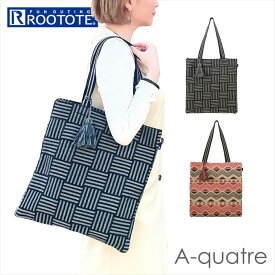 ルートート a4 縦 アーキャトル 通販 ROOTOTE 1240 トートバッグ トートバック レディース 通勤 通学 マチなし おしゃれ 大人 かわいい 肩掛け 幾何学柄 A-quatre ETHNIC pattern エスニックパターン-A レディースバッグ