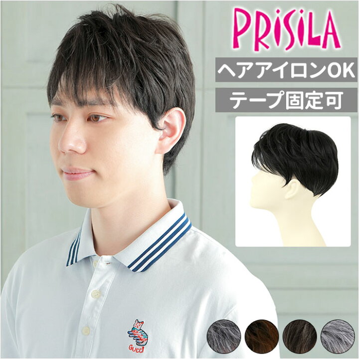 楽天市場】プリシラ 部分ウィッグ 男性 ウィッグ ショート GB-23 通販 
