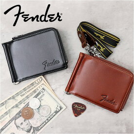 財布 メンズ 二つ折り 本革 ブランド 通販 Fender フェンダー 950-701 マネークリップ 二つ折り財布 2つ折り財布 革財布 コンパクト 薄い財布 薄型財布 レザー 薄い 小銭入れあり 国産レザー ストラップ付き ピック付き メンズ財布