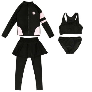 水着 レディース 4点セット 通販 長袖 ラッシュガード レギンス ショートパンツ フィットネス水着 ママ水着 スイムウエア スポーツウェア セパレート 体型カバー 4点 セット 吸汗 速乾 大人