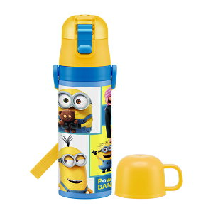 水筒 キッズ 直飲み ステンレス 通販 コップ 付き 軽量 超軽量 ステンレスボトル 2way 470ml 約 500ml 約 0.5l 保冷 保温 キャラクター 幼稚園 幼児 園児 ショルダー 肩掛け ダイレクトボトル プリン