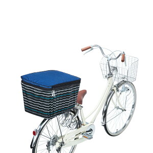 自転車 カゴカバー 後ろ 通販 おしゃれ 大きい 後ろカゴ カバー 撥水 はっ水 自転車カゴカバー 2段 2段式 二段 二段式 バスケットカバー 折りたたみ かわいい シンプル ボーダー ネイビー 青