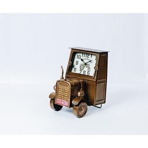 置き時計 おしゃれ 通販 置時計 かわいい En Fance EF-CL10 アンファンス 時計 アナログ時計 アンティークモチーフ ヴィンテージモチーフ 卓上時計 アナログ トラクター 置物 子供部屋 リビング