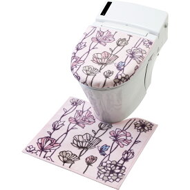 トイレマット トイレ2点セット 横綱クリエーション トイレカバー トイレフタカバー トイレマット モダン かわいい おしゃれ ベーシック ナチュラル シンプル 暖房便座 洗浄便座 2点セット トイレカバー トイレマットカバー2点セット 北欧