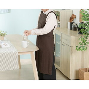 エプロン おしゃれ 女性用 通販 サーケル ワークエプロン 後ろ 結び ポケット付き ロング丈 シンプル 無地 かわいい オシャレ 可愛い 綿 コットン テキスタイル キッチンファブリック 配膳用