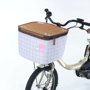 自転車 カゴカバー おしゃれ 通販 かごカバー 自転車カゴカバー 自転車かごカバー 前カゴカバー バスケットカバー かご カゴ カバー 2段式 かわいい オリンパス カナヘイ ピスケとうさぎ サ