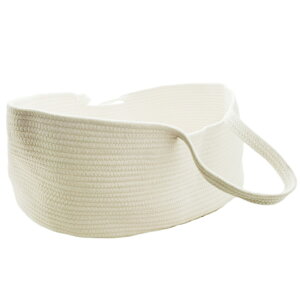 クーファン かご 通販 ベビー クーハン ベビーバスケット カゴ 籠 バスケット ロープ編み ベビーキャリー ベビーベッド 赤ちゃん 持ち運び コンパクト 折りたたみ ランドリーバスケット シ