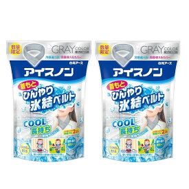 アイスノン 首もとひんやり氷結ベルト グレーカラー 2個セット 冷感 ひんやり 冷たい 首を冷やす 長持ち 暑さ対策 発熱 熱冷まし まとめ買い