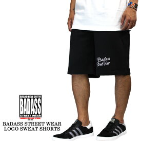 BADASS バダス スウェット ショーツ 半ズボン パンツ メンズ レディース ブラック 黒 メンズ スケート スノーボード バスケ ダンス スポーツ ストリート系 HIPHOP 衣装 ペアルック