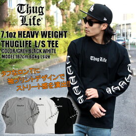 新作 メンズ ファッション トップス 長袖Tシャツ袖プリント ロンt THUG TL ロングスリーブ