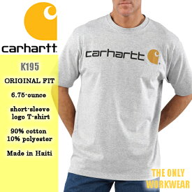 メンズ ファッション トップス Tシャツ carhartt カーハート 半袖Tシャツ K195 ロゴ プリントグレー USAモデル メンズ ファッション 大きいサイズ ワーク系