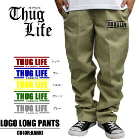 メンズ ファッション 874 チノパン THUGLIFE サグライフ ロングパンツ THUG ANGULAR SHAPE PANTS カーキ 股下32インチメンズ ファッション チノパン ワークパンツ カスタムチノ ロゴ ワンポイント ディッキーズ 874 ルーズ ストレート