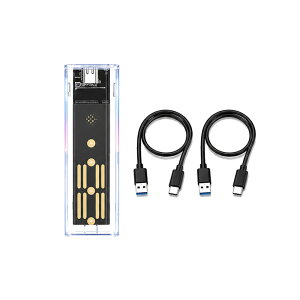 BADUS M.2 SSD�P�[�X ���� �O�t���h���C�u�P�[�X NVMe/SATA�Ή� USB-C�ڑ� 10Gbps�\�L 2230/2242/2260/2280�Ή� LED���C�g�t�� 1�{�P�[�u�� 2�{�P�[�u�� 4�d�l