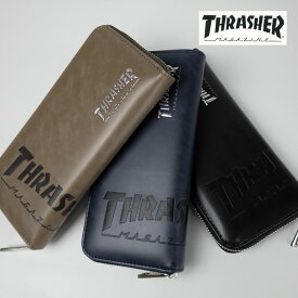 【ポイント最大32倍 お買い物マラソン】財布 長財布 メンズ ラウンドファスナ ー ブランド 札入れ サイフ メンズ財布 16cm 雑貨財布 大容量 ジッパー 中学生 男子 高校生 学生 子供 大人 THRASHER スラッシャー ラウンドファスナー長財布 THS-0051 メール便