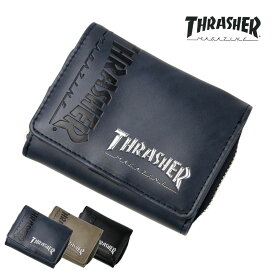 財布 ミニ メンズ 三つ折り財布 3つ折り コンパクト THRASHER スラッシャー ブランド かっこいい 使いやすい 小銭入れ 合皮 カジュアル 小学生 中学生 高校生 学生 通学 修学旅行 男子 男の子 大人 子供 THS-0052