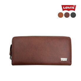【ポイント最大32倍 お買い物マラソン】財布 長財布 メンズ リーバイス Levi's ブランド カジュアル かっこいい 16cm 大容量 ラウンドファスナー ファスナー 小銭入れ ウォレット サイフ さいふ 合皮 中学生 高校生 学生 大人 黒 2251-8311 メール便