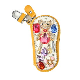 【送料無料】キーケース スマートキーケース 牛革 本革 レザー レディース デコ ビジュー キラキラ かわいい クマ 大人 女子 ギフト プレゼント ハロウィン key-a