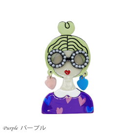 【送料無料】ブローチ バッジ アクリル アクリルブローチ アクリルバッジ 女の子 ガール めがね イヤリング おしゃれ キャラクター 個性的 ギフト プレゼント ハロウィン brooch1
