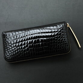 クロコダイル 長財布 メンズ【池田工芸】Crocodile Smooth Long Wallet クロコダイル スムーズロングウォレット ワニ革 艶あり 紫綬褒章受章 【次回出荷日10月2日頃】