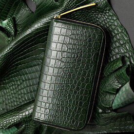 【池田工芸】《 80周年記念クロコ 》強く美しい「王者の緑」。史上最強“ティラノ”クロコダイル財布【次回出荷日7月18日頃】