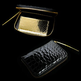 【池田工芸】クロコダイルの老舗が贈るCrocodile Multi Wallet （クロコダイル マルチウォレット）（ゴールドパイソンモデル）【次回出荷日10月2日頃】