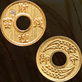 【池田工芸】万倍の富の「種」となる。純金種銭「財富種銭」（一粒ダイヤ入り）【次回出荷日4月27日頃】