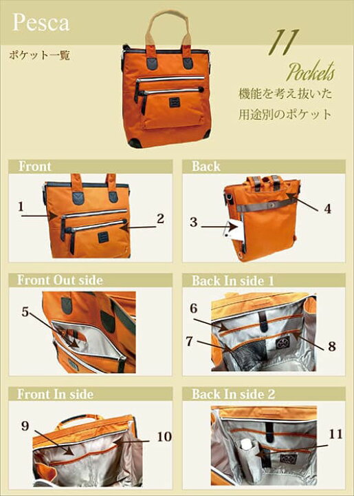 楽天市場】[Pesca] 3ways ruck-tote bag【Castello Da Vinci/カステロ 