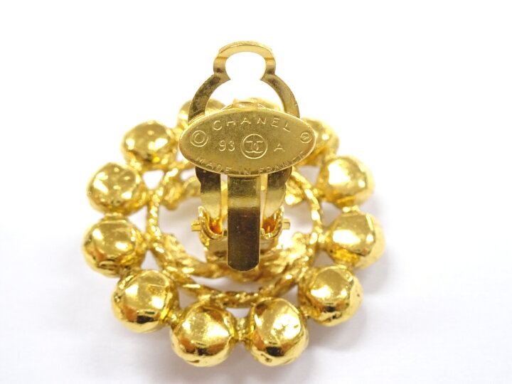 楽天市場】93A シャネル CHANEL ココマーク ラインストーン イヤリング 
